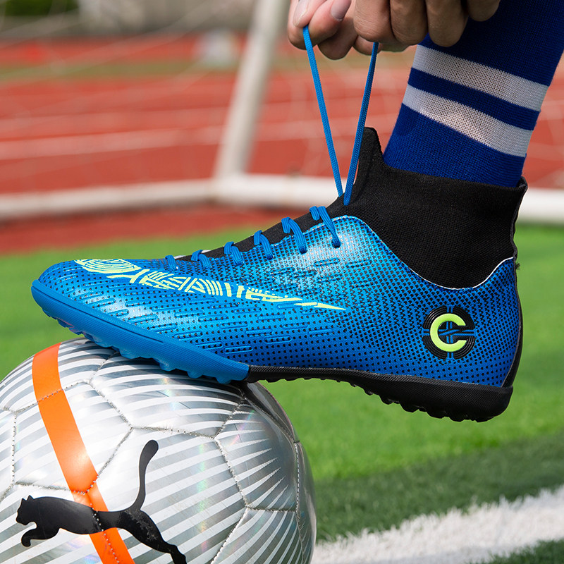 足球鞋男c罗刺客cr7高帮长钉球鞋成人小学生青少年男童比赛训练鞋