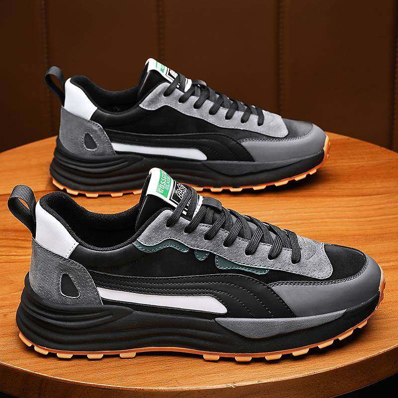夏季潮流阿甘鞋男2025新款真皮软底运动鞋男士透气百搭跑步休闲鞋