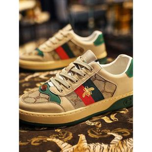 欧洲男鞋小蜜蜂时尚品牌欧洲高端奢侈帆布鞋休闲运动鞋夏季2025新