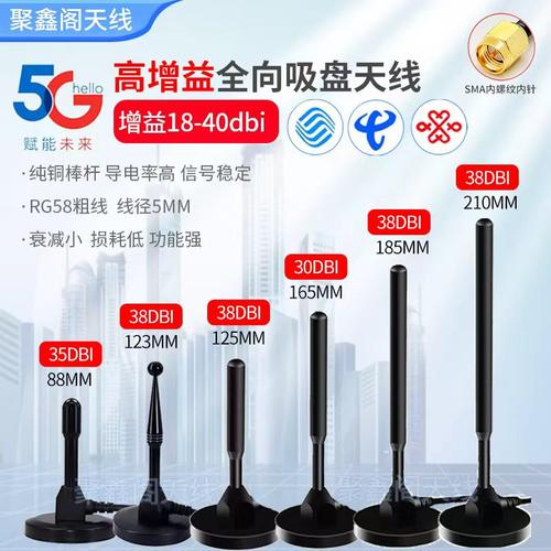 4G大吸盘纯铜棒天线GSM/470/433mhz/2.4GWIFI5G高增益数传天线SMA