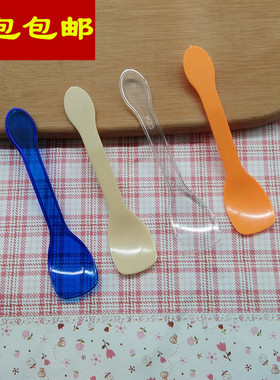 一次性独立包装黄色勺子/布丁勺/冰淇淋勺/MS3勺/甜品勺 100个