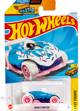 40号 DONUT DRIFTER 甜甜圈车 粉红配蓝色 风火轮 HOT WHEELS LET