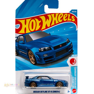 199号 NISSAN SKYLINE GT-R(BNR34) 日产 蓝色 风火轮 HW J-IMPOR
