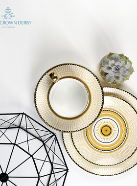 英国Royal Crown Derby德贝Oscillate珠圆玉润骨瓷茶餐具套装礼品