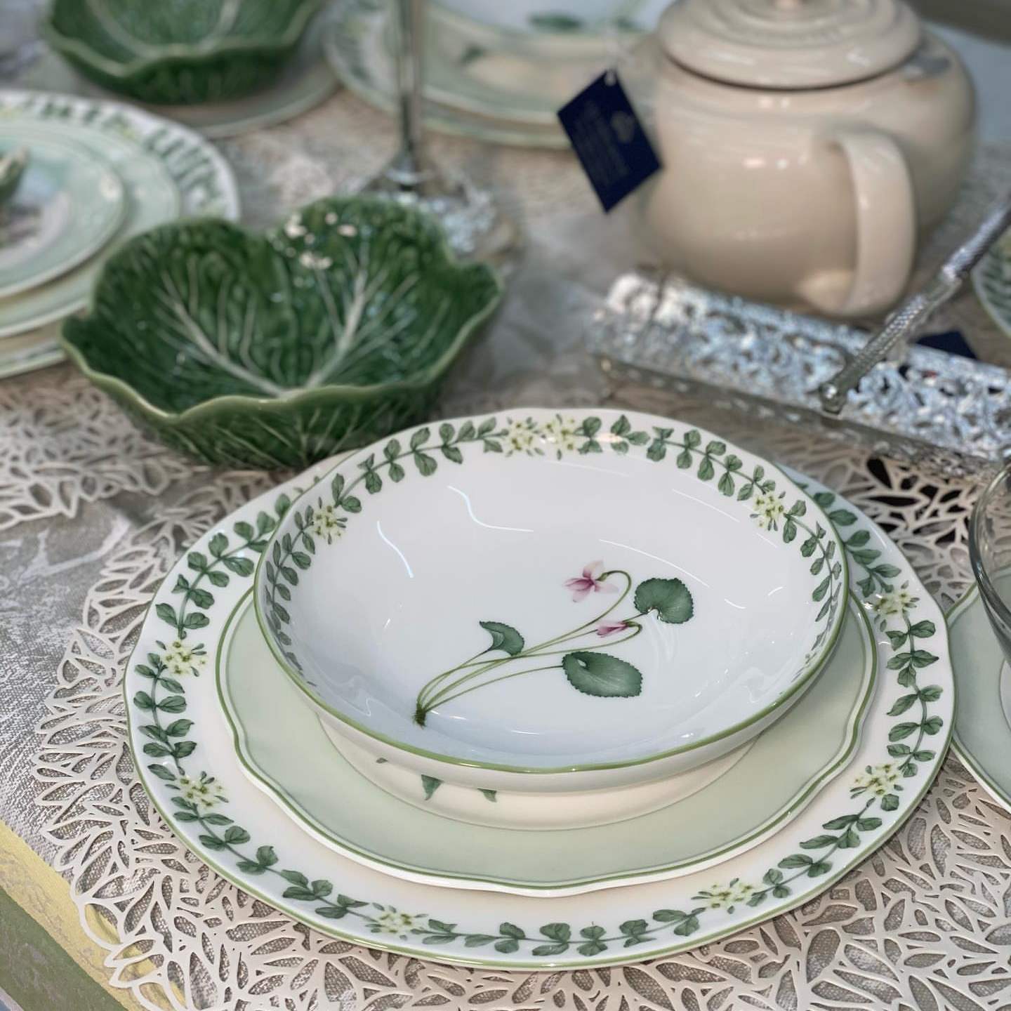 现货Noritake则武English Herbs香草精致小清新点心盘下午茶餐具