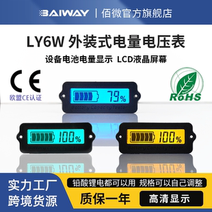 12V24V36V48V60V三元 锂电池铅酸蓄电池电量显示器电压电量表LY6W
