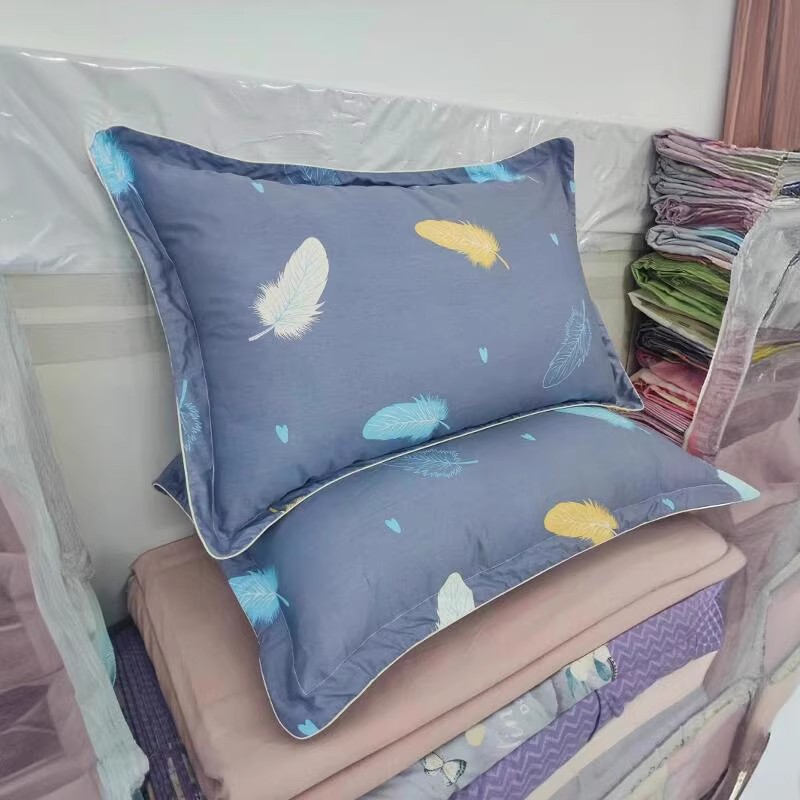 学生宿舍四季通用全棉枕套简约枕芯套纯棉48*74cm家用枕头套一对