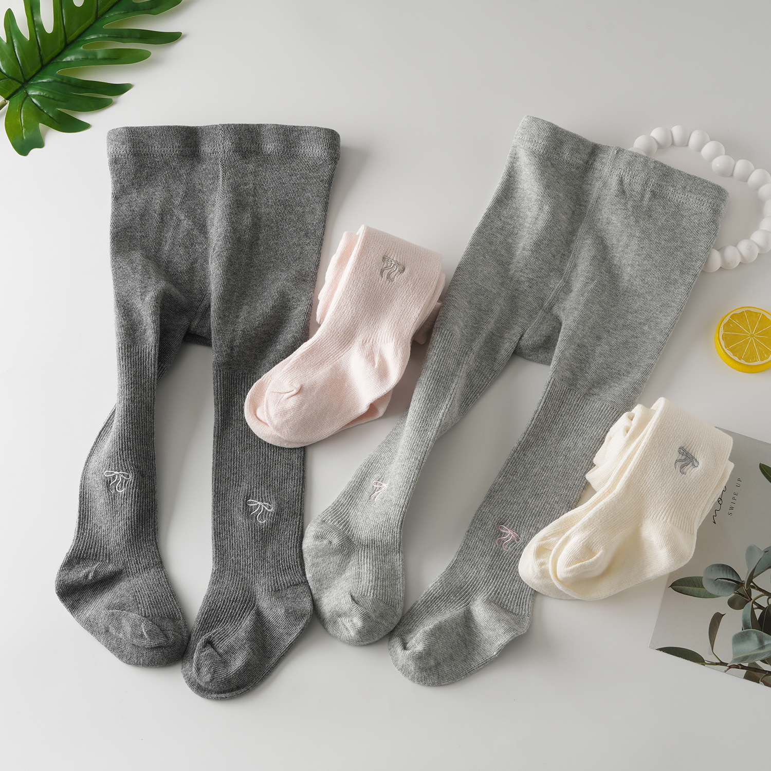 儿童连裤袜春秋款纯棉女童打底袜婴儿薄款宝宝秋冬季白色连体裤袜