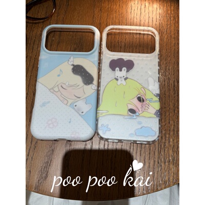 PooPookai可爱睡觉落泪上秋插画适用于苹果16/17promax/iPhone15pro手机壳女款防摔新款保护套创意
