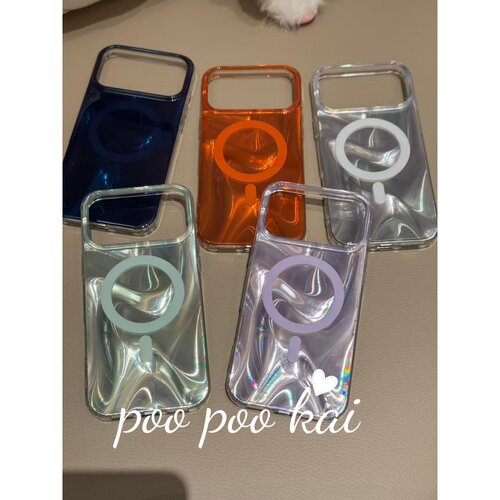 PooPookai高级感水波纹纯色磁吸适用于苹果16/17promax/iPhone15pro手机壳女款14全包防摔13保护套