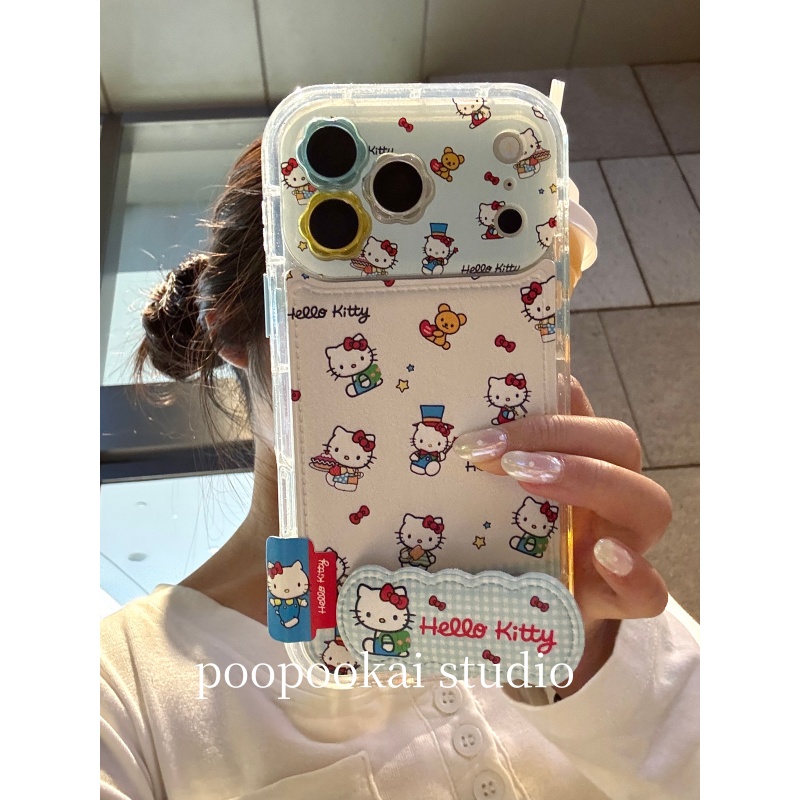 PooPookai可爱白底皮纹满屏猫咪适用于苹果16/17promax/iPhone15pro手机壳女款14全包防摔13保护套