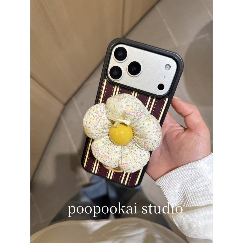 PooPookai韩系ins复古条纹立体花朵适用于苹果16/17promax/iPhone15pro手机壳女款14全包防摔13保护套,3C数码配件,手机保护套/壳,淘宝优惠券,粉丝福利购,淘宝优惠卷
