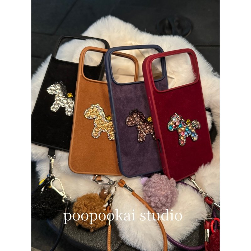 PooPookai高级感绒布闪钻小马立体适用于苹果16/17promax/iPhone15pro手机壳女款14全包防摔13保护套,3C数码配件,手机保护套/壳,淘宝优惠券,粉丝福利购,淘宝优惠卷