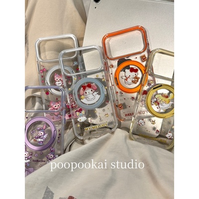 PooPookai天使卡通360支架可爱适用于苹果16/17promax/iPhone15pro手机壳女款14全包防摔13保护套
