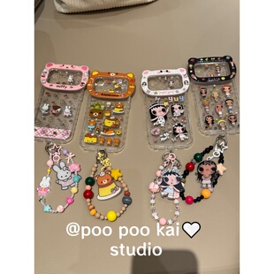 PooPookai可爱卡通镜头框立体适用于苹果16/17promax/iPhone15pro手机壳女款14防摔13保护套