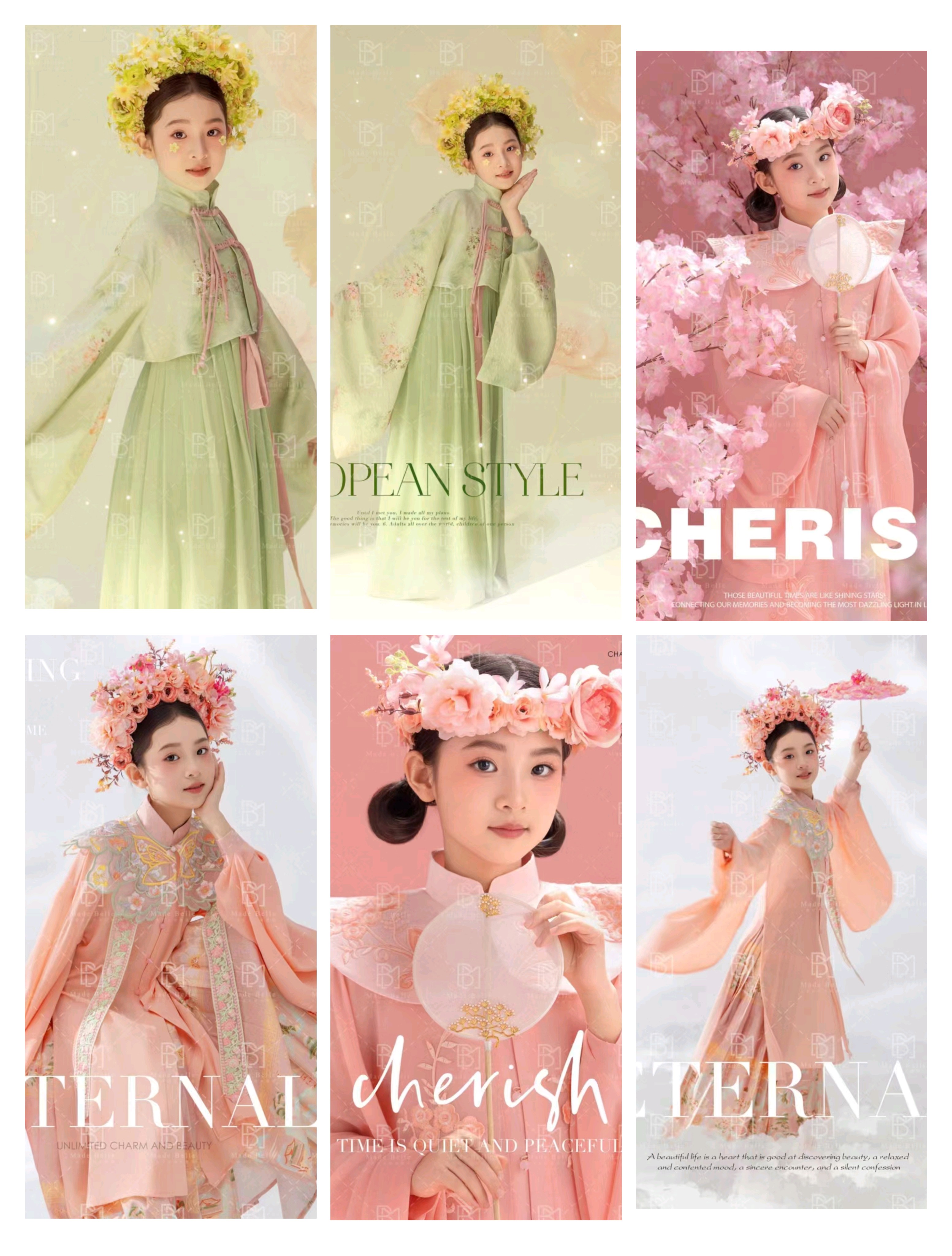 簪花儿童摄影服装影楼拍照主古风汉服2024年新正版网红女款民族服