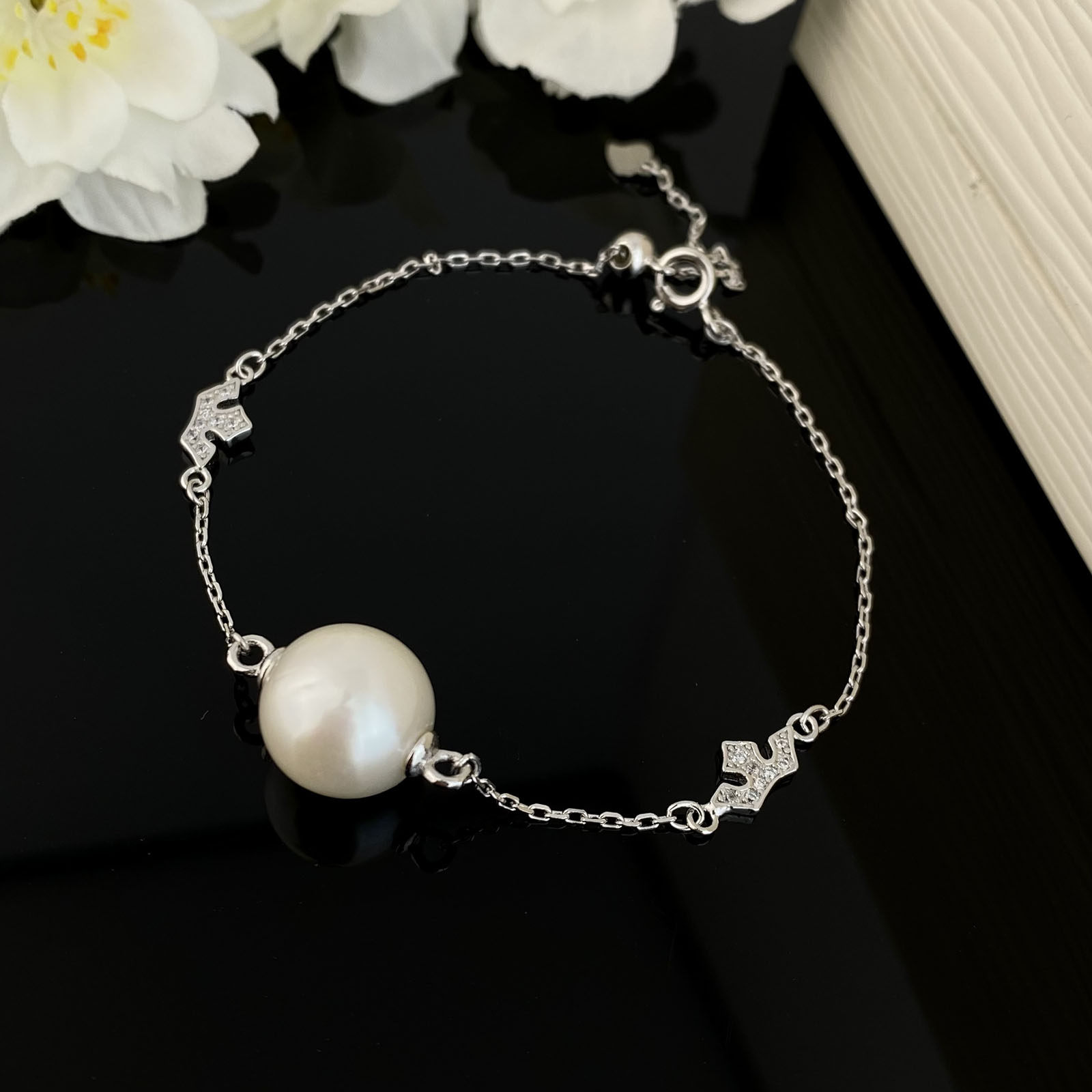 天然淡水珍珠小众设计手链正圆10-11mm珍珠s925纯银珍珠手链诸暨