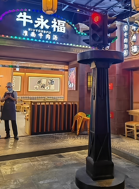 餐厅网红红绿灯招人气流量引流量