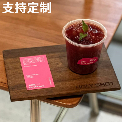 combo木托盘商用咖啡馆木托盘手冲咖啡木托双杯垫实木咖啡杯托盘