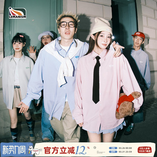 2026春季 男款 新款 情侣款 衬衣女 lemanism美式 春秋季 潮牌竖条纹衬衫