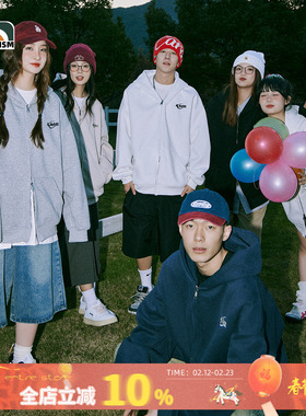 lemanism重磅灰色拉链开衫连帽卫衣男款外套上衣情侣春秋季潮牌女