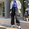 Leman Kim Jun Chaopai Multiple pockets Overalls leisure time Trend street Hip hop Beam feet hiphop Long pants