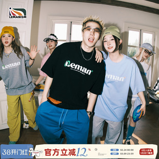 lemanism美式字母印花短袖T恤男款2026春季新款情侣款凉感半袖女