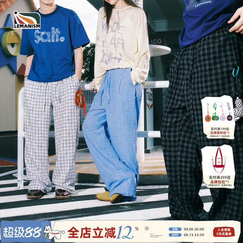 情侣款格子休闲裤夏季新款裤子