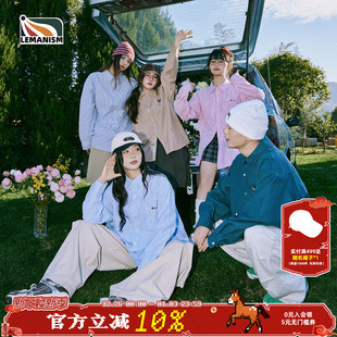 情侣2025春秋季 男款 衬衣女宽松防晒外套 衬衫 lemanism蓝色条纹长袖