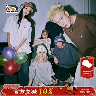 情侣体恤衫 lemanism美式 潮牌宽松半袖 男夏季 复古重磅纯棉T恤短袖