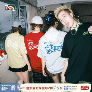 半袖 lemanism美式 情侣款 T恤2026夏季 潮流索罗娜卡通小狗印花短袖