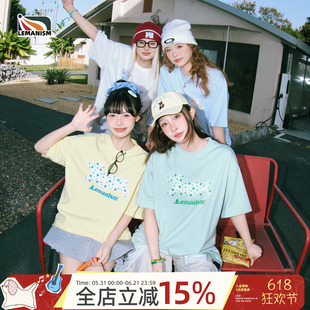 lemanism美式潮流星星小狗短袖T恤男款2026夏季新款情侣款半袖女