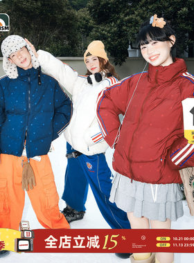 两条杠星星立领棉服情侣冬季新款