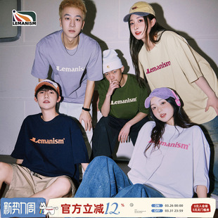 纯棉宽松情侣装 t恤短袖 体恤夏 复古潮牌300g重磅男士 Lemanism美式