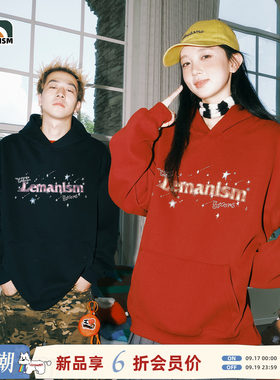 lemanism【新品会员6折】美式潮流星星字母连帽卫衣情侣秋季新款