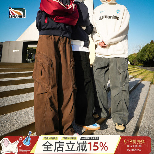 复古纯棉工装裤子男款潮牌休闲裤