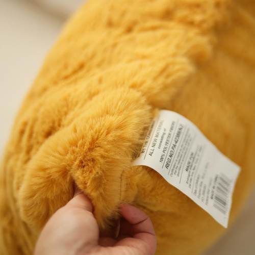 姜黄色兔兔大靠枕 出口订单仿兔毛抱枕轻奢靠枕靠背含芯一体45*45