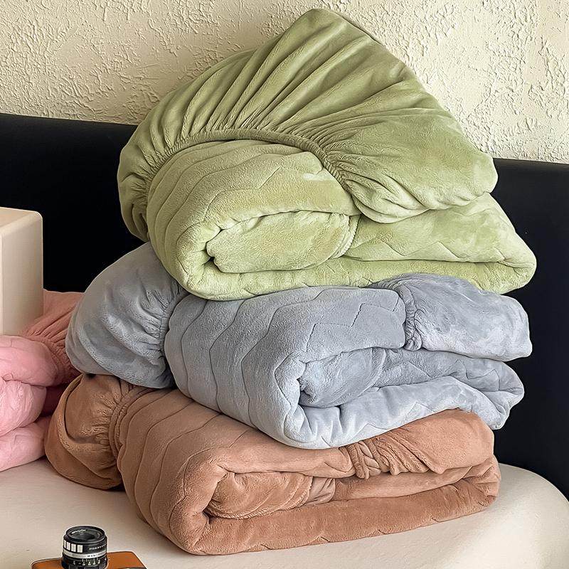 秋冬季加厚保暖牛奶绒夹棉床笠 席梦思防滑床垫保护套罩厚款床罩,床上用品,床笠,淘宝优惠券,粉丝福利购,淘宝优惠卷