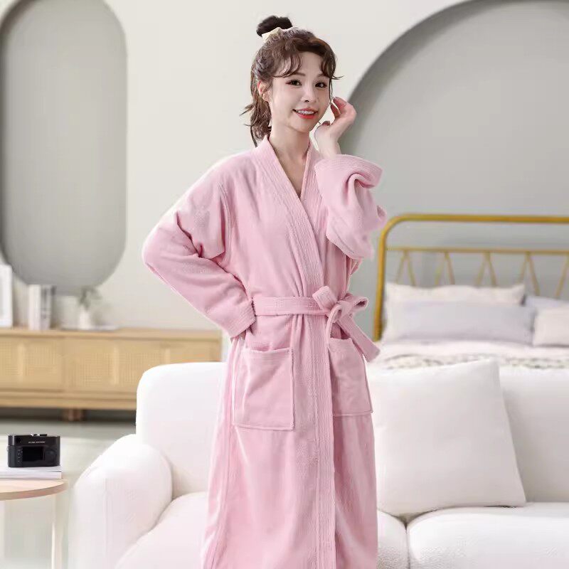 浴袍女纯棉成人毛巾料情侣男士春秋夏季吸水速干睡袍酒店温泉美容