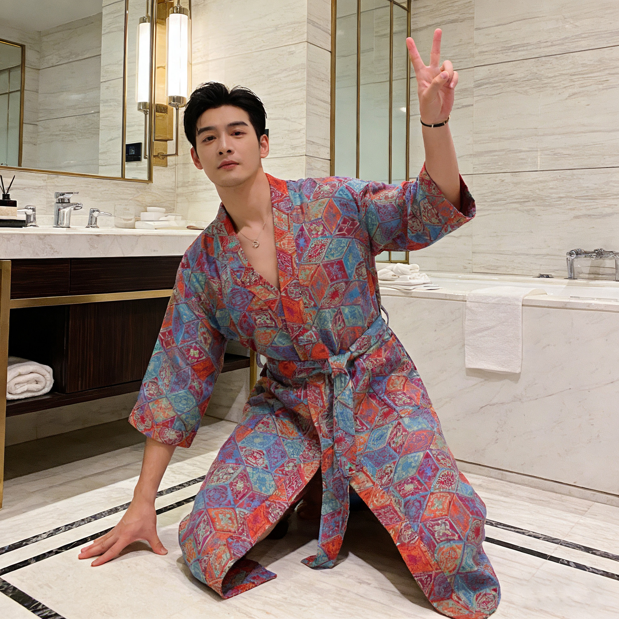 睡衣女双层纱睡袍男家居服长款晨袍浴袍纯棉情侣春秋夏季长袖吸水