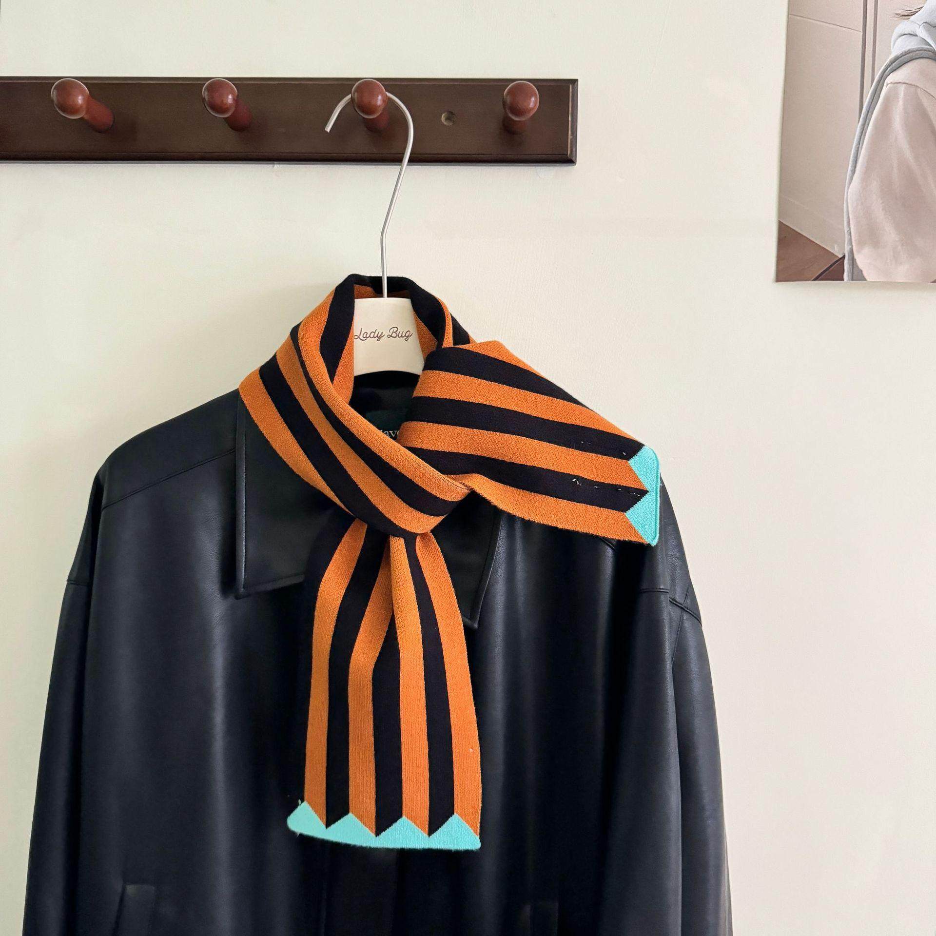 凹造型单品 |小众设计有趣又俏皮竖条撞色小围巾法式慵懒风围脖女,服饰配件/皮带/帽子/围巾,围巾/丝巾/披肩,淘宝优惠券,粉丝福利购,淘宝优惠卷