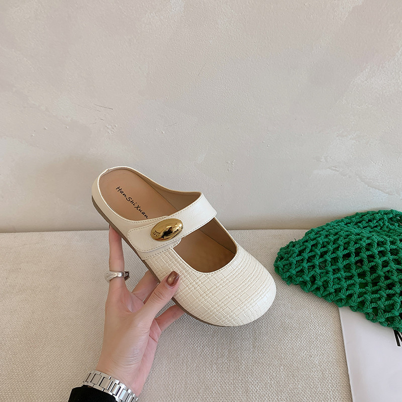 复古厚底勃肯鞋包头半拖鞋女外穿2026春夏新款百搭配裙子穆勒凉拖