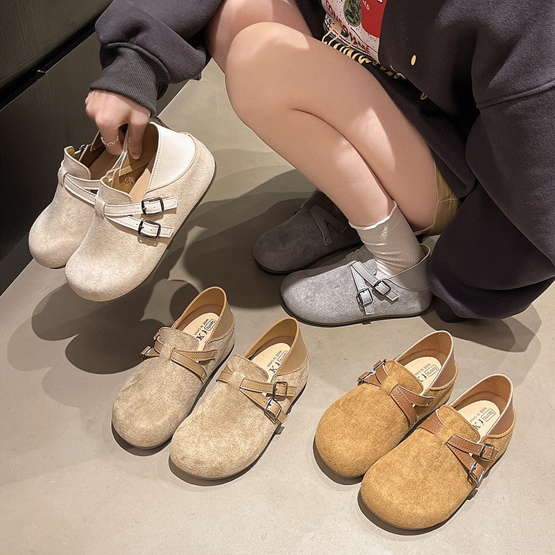 复古厚底全包勃肯鞋女款2026春季新款内增高配裙子一脚蹬博肯单鞋