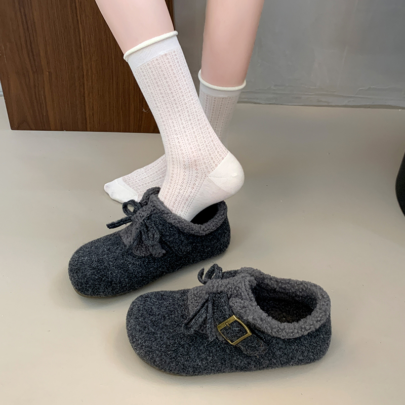 全包灰色勃肯鞋女博肯棉鞋子加绒