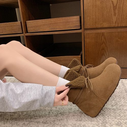 内增高复古两穿加绒勃肯雪地靴女