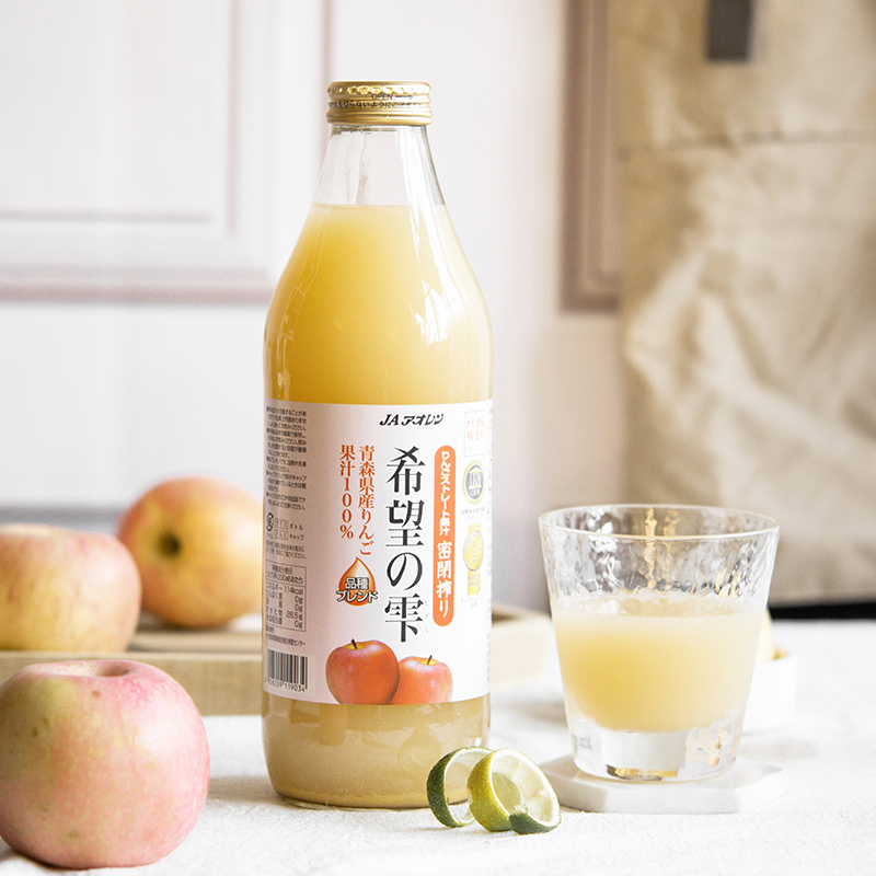新鲜日期到货 无添加剂 希望之滴家庭版希望の雫青森苹果汁饮料1L