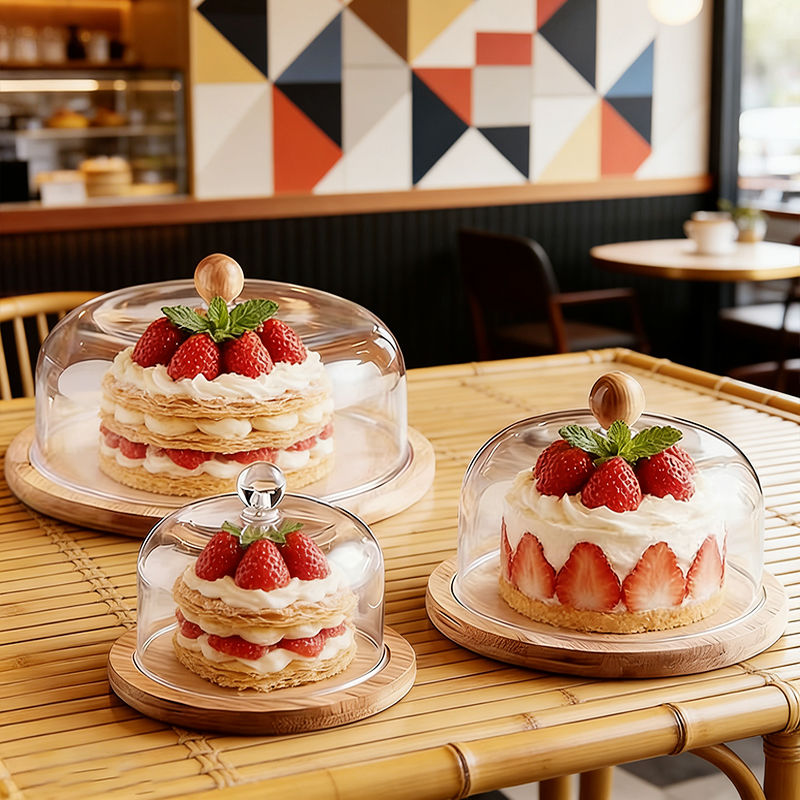 耐摔蛋糕盖烘焙下午茶摆件木质盘