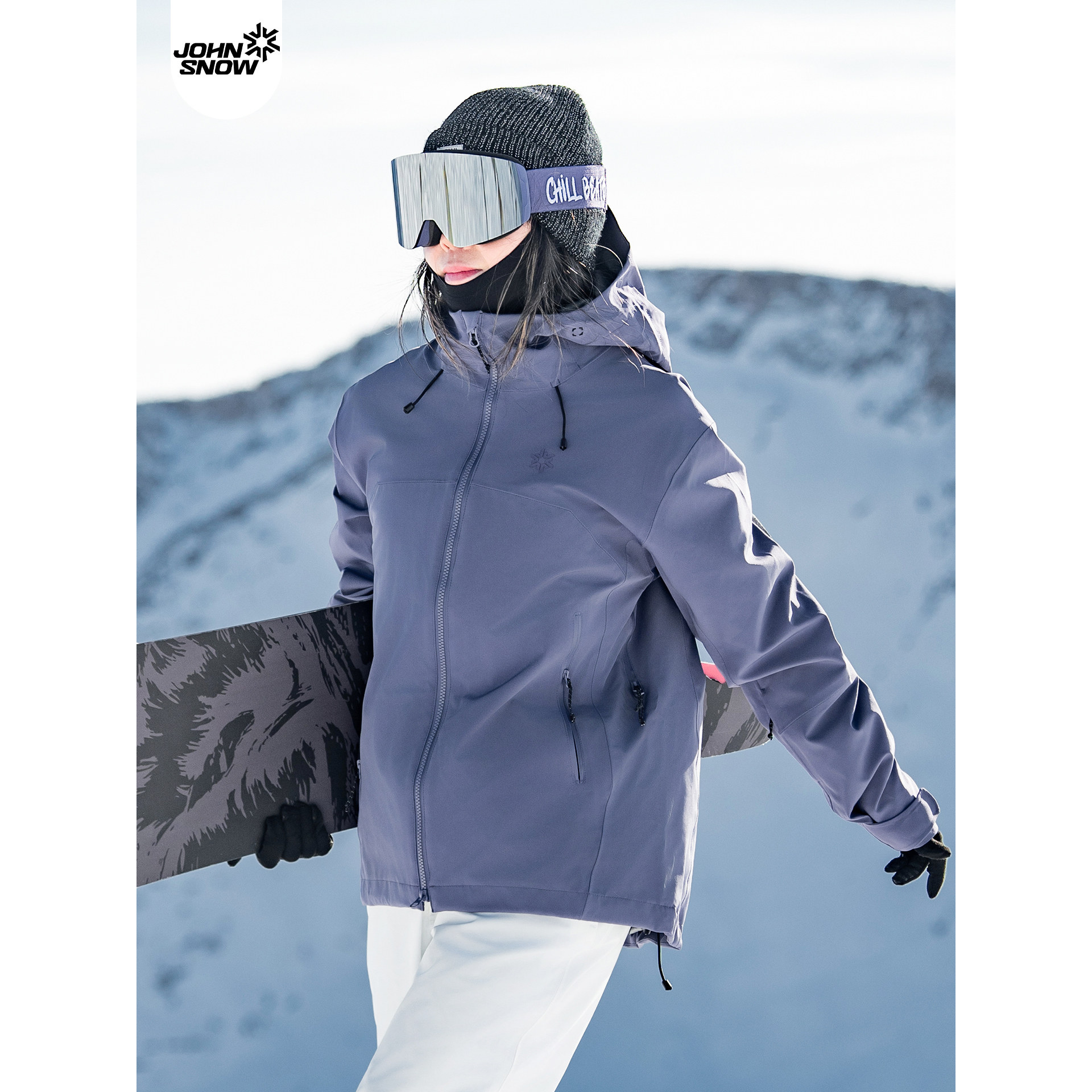 John snow滑雪服套装女款2025新秋冬防风防水单板加厚全压胶雪服