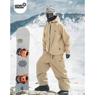 John snow滑雪服套装女款情侣单板宽松防水保暖滑雪衣裤马年限定