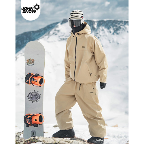 John snow滑雪服套装女款情侣单板宽松防水保暖滑雪衣裤马年限定